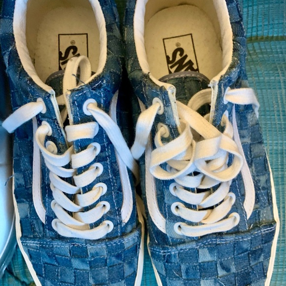 Stylish Blue Jean Women’s Vans Shoes - Picture 1 of 10